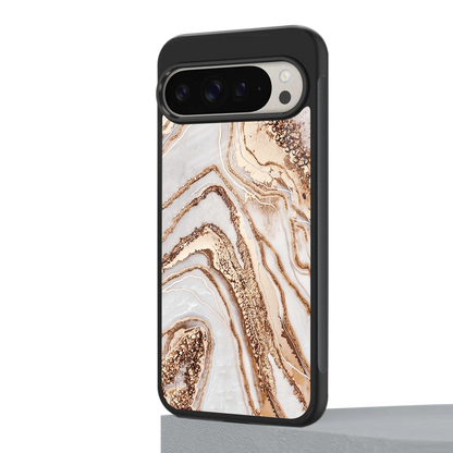 Luxe White google pixel 9 pro xl mobile cover | shockproof glass phone case