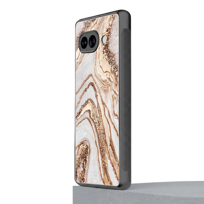 Luxe White google pixel 10a mobile cover | shockproof glass phone case
