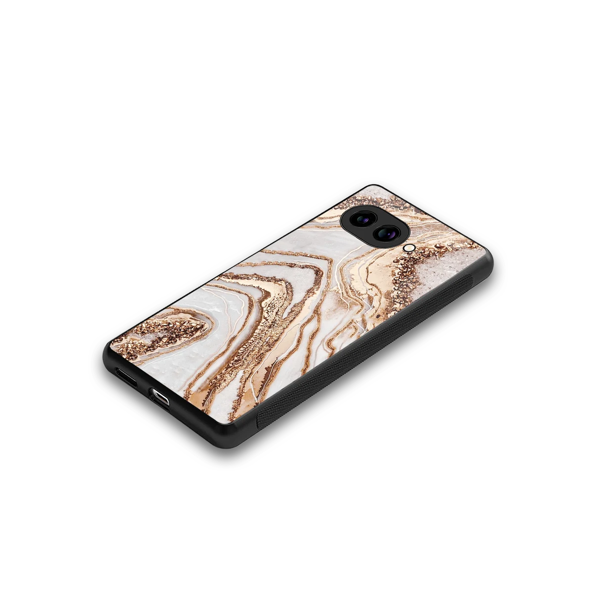 Luxe White stylish phone case for google pixel 10a | glossy glass and slim fit