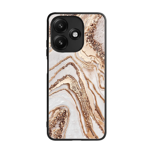 Luxe White back phone cover | glass case for redmi 12 5g