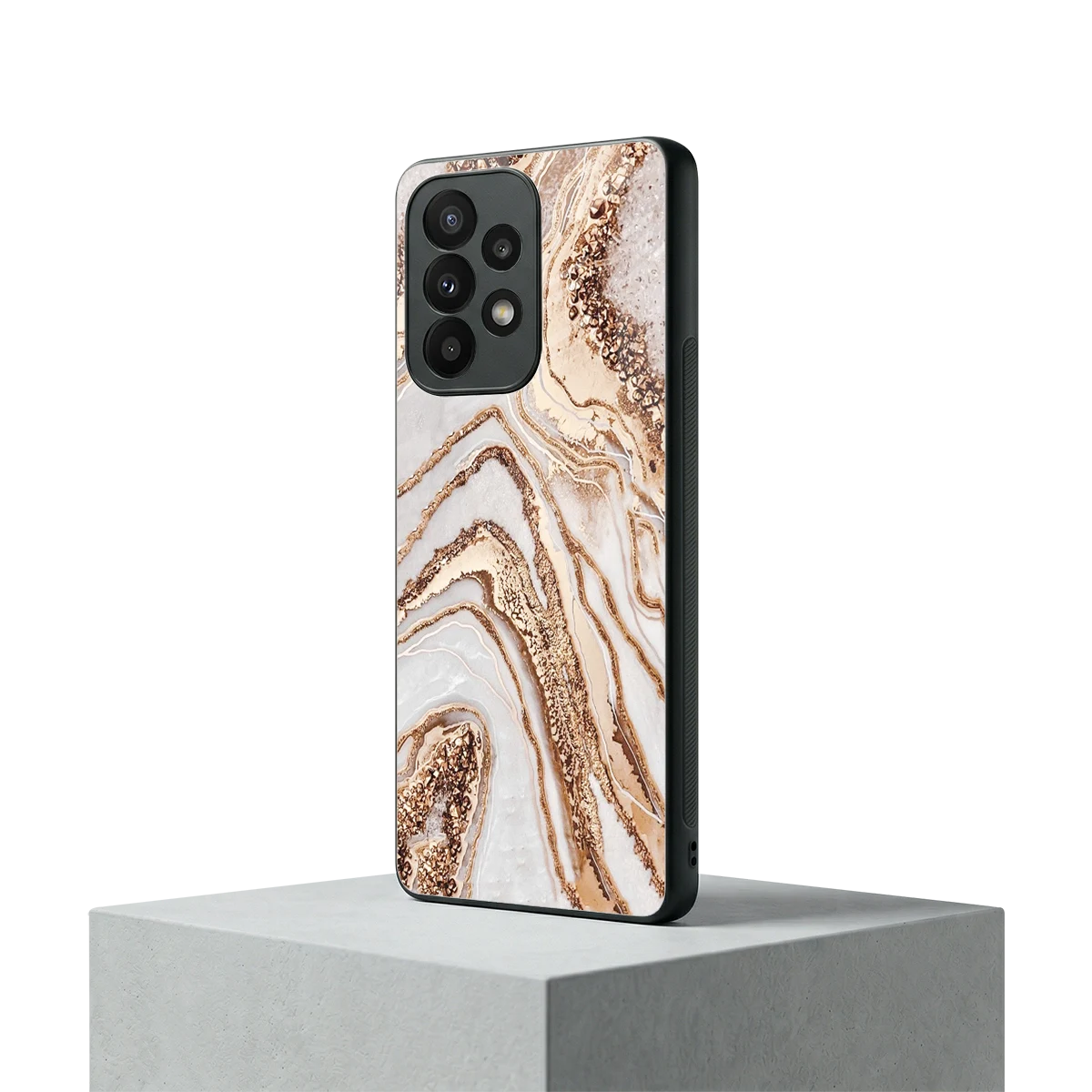 Luxe White samsung galaxy a23 mobile cover | shockproof glass phone case