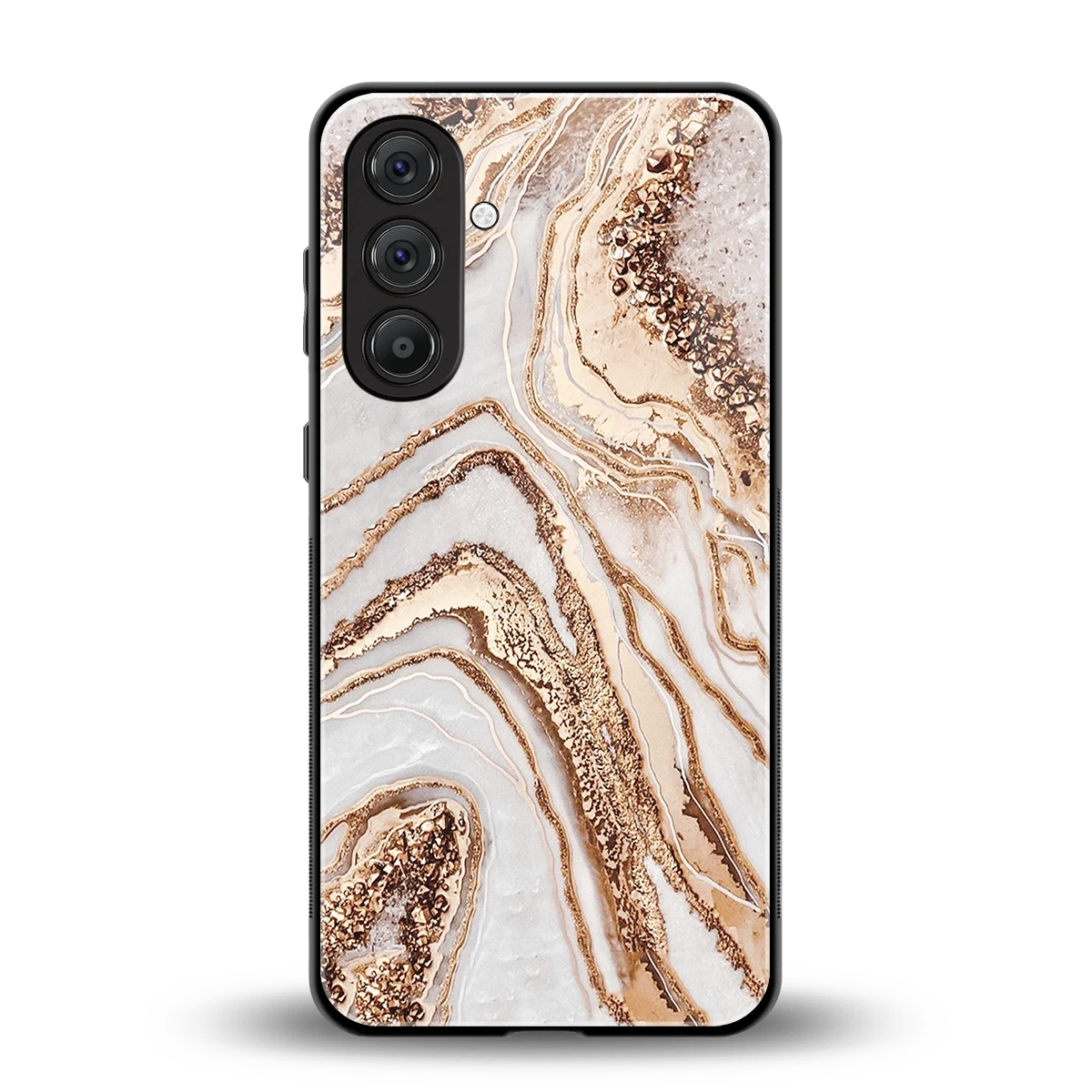 Luxe White back phone cover | glass case for samsung galaxy a55 5g