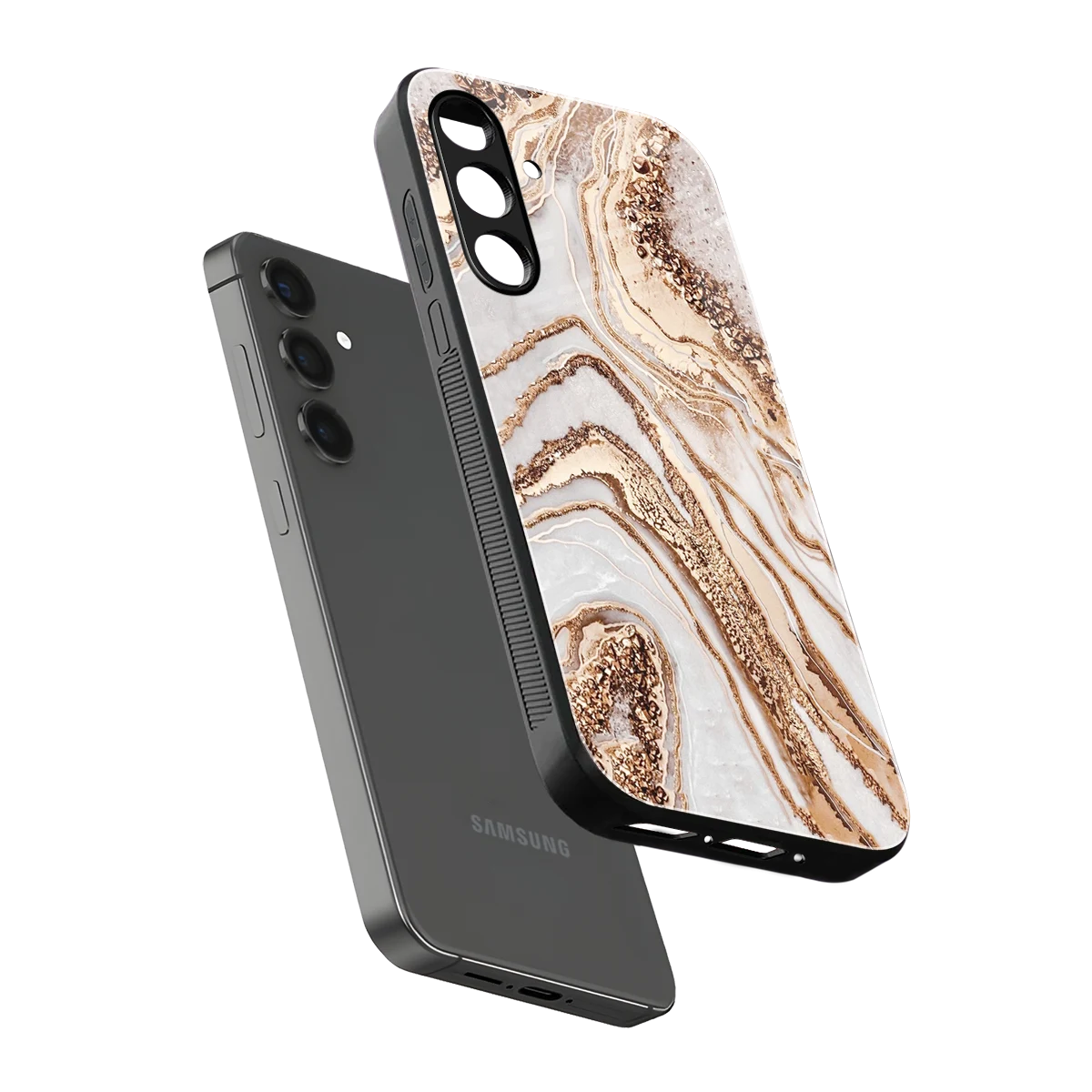 Luxe White sleek samsung galaxy a55 5g cover with tempered glass back and TPU edges