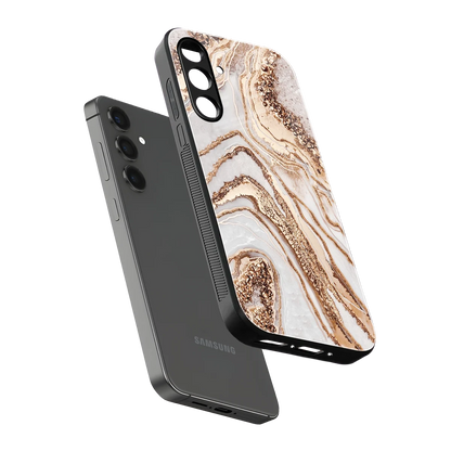 Luxe White sleek samsung galaxy a55 5g cover with tempered glass back and TPU edges