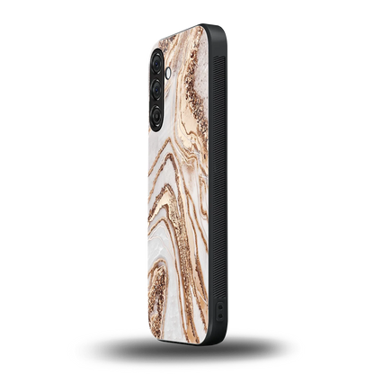Luxe White samsung galaxy a55 5g mobile cover | shockproof glass phone case