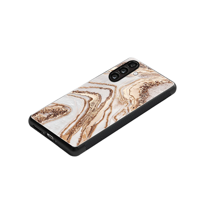 Luxe White stylish phone case for samsung galaxy a55 5g | glossy glass and slim fit