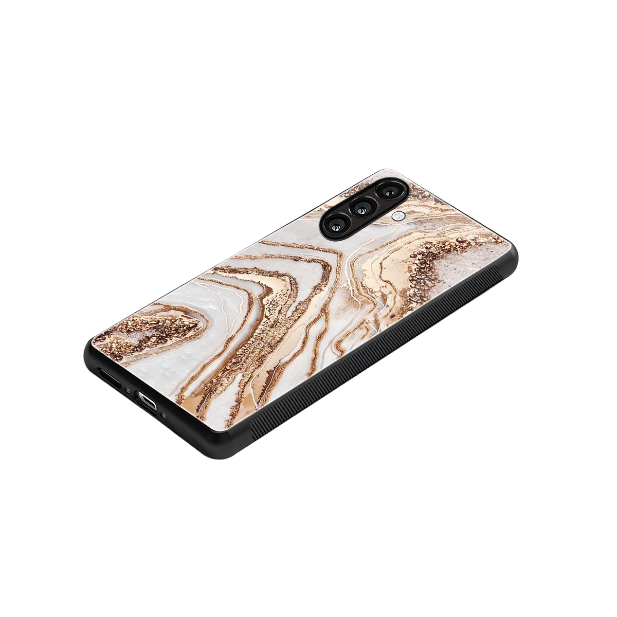 Luxe White stylish phone case for samsung galaxy m36 5g | glossy glass and slim fit