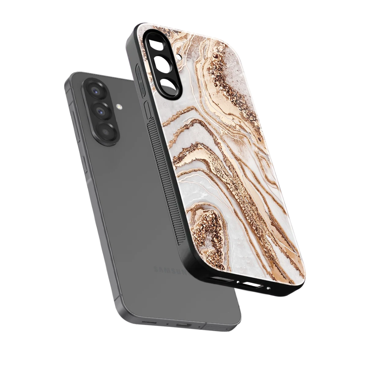 Luxe White sleek samsung galaxy a36 5g cover with tempered glass back and TPU edges