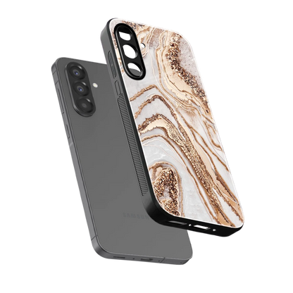 Luxe White sleek samsung galaxy a36 5g cover with tempered glass back and TPU edges