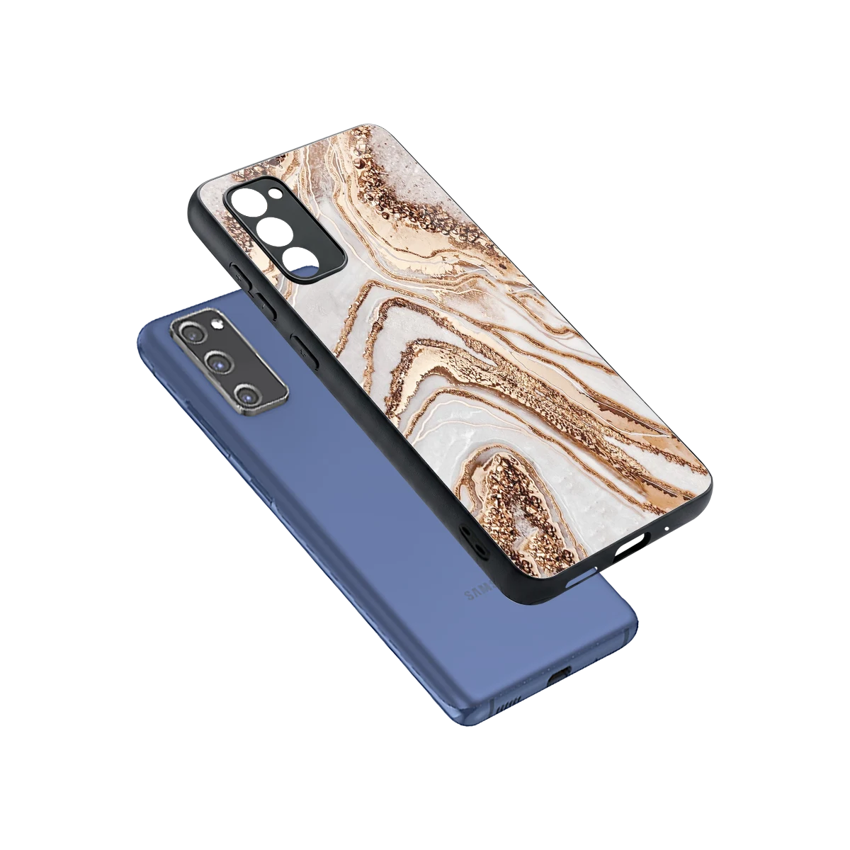 Luxe White sleek samsung galaxy s20 fe cover with tempered glass back and TPU edges