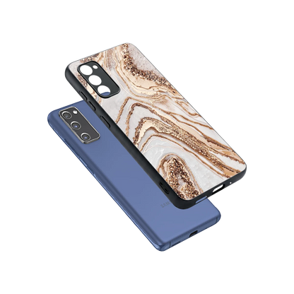 Luxe White sleek samsung galaxy s20 fe cover with tempered glass back and TPU edges