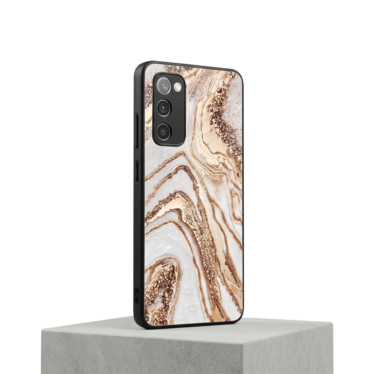Luxe White samsung galaxy s20 fe mobile cover | shockproof glass phone case