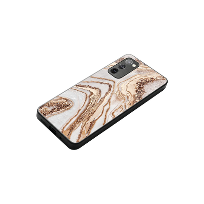 Luxe White stylish phone case for samsung galaxy s20 fe | glossy glass and slim fit