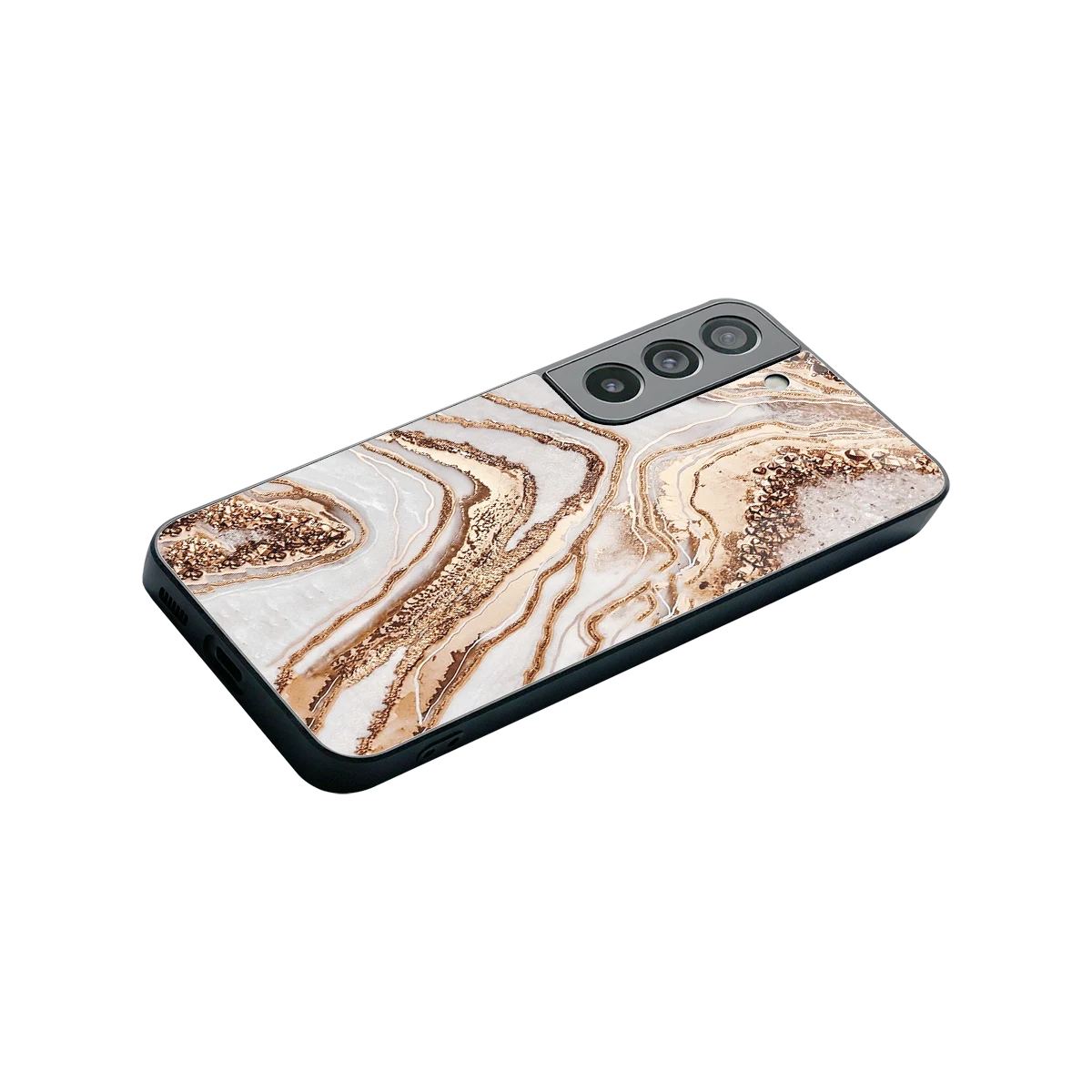 Luxe White stylish phone case for samsung galaxy s22 | glossy glass and slim fit