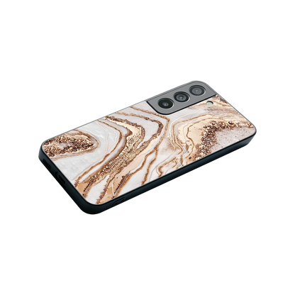 Luxe White stylish phone case for samsung galaxy s22 | glossy glass and slim fit