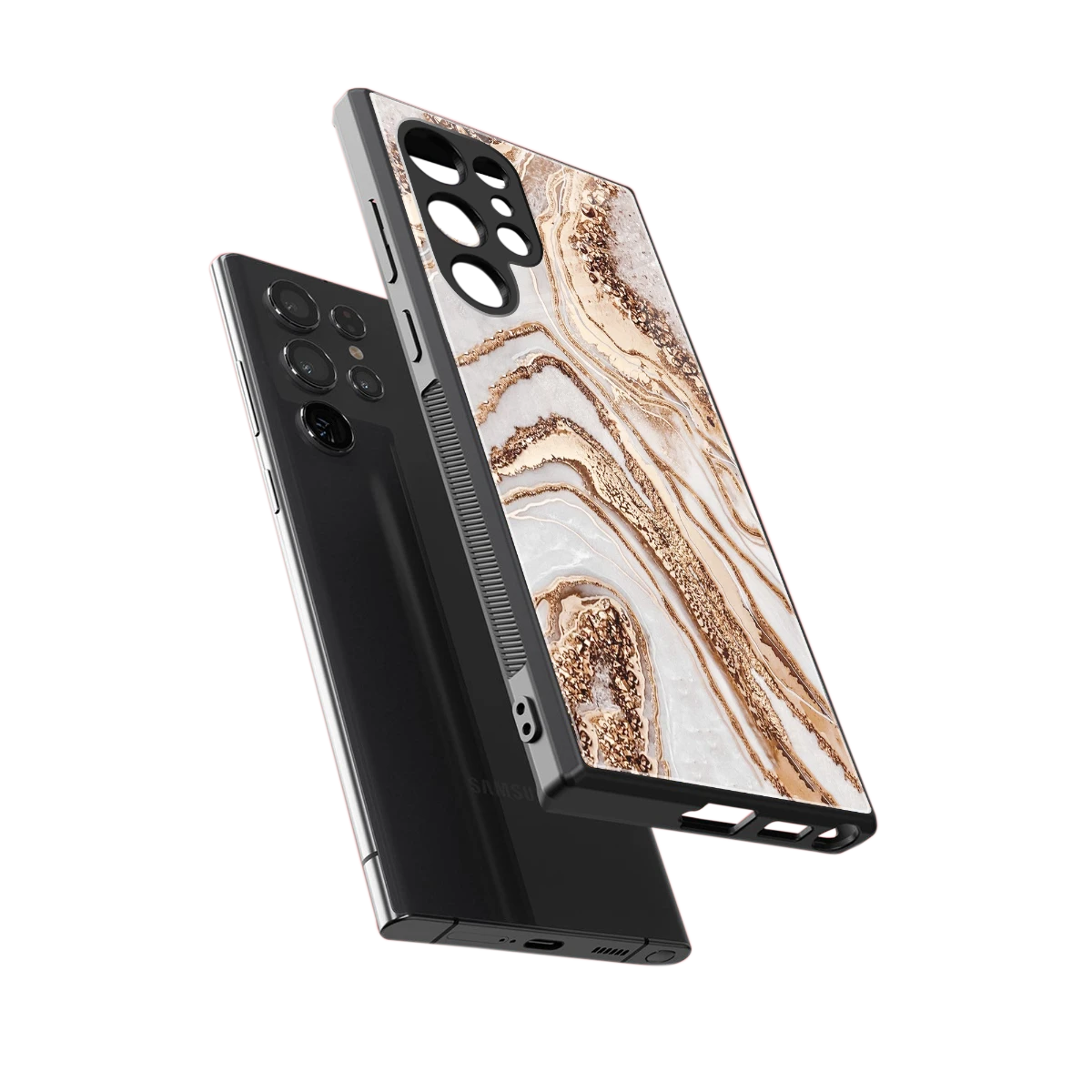 Luxe White sleek samsung galaxy s23 ultra cover with tempered glass back and TPU edges