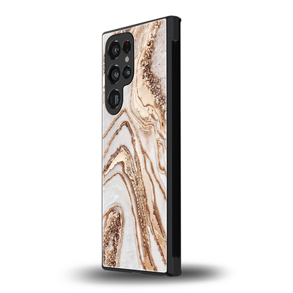 Luxe White samsung galaxy s23 ultra mobile cover | shockproof glass phone case