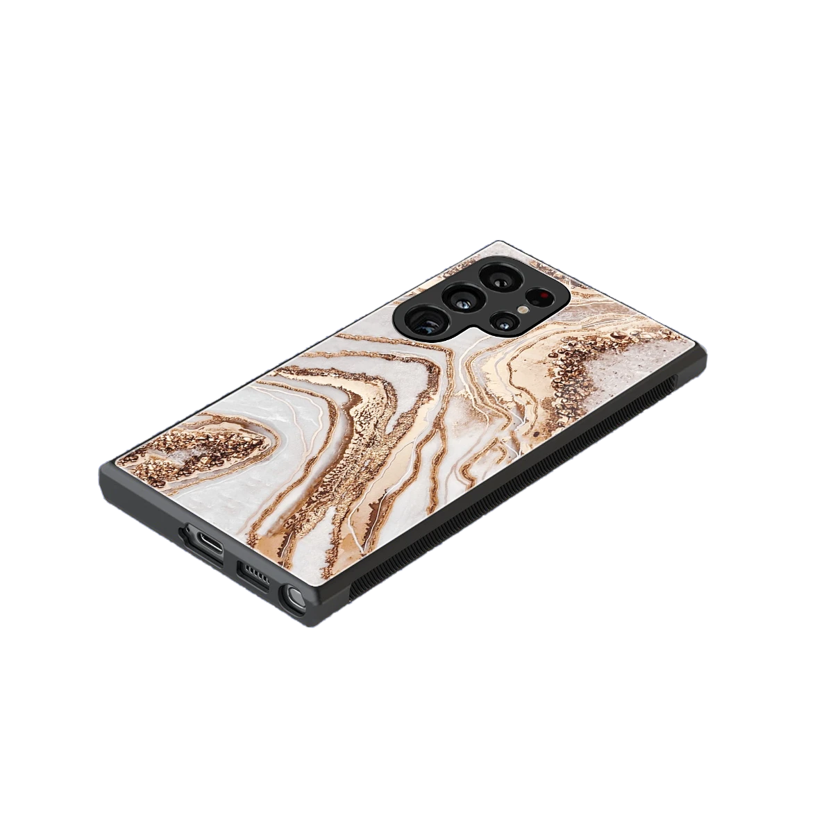 Luxe White stylish phone case for samsung galaxy s24 ultra | glossy glass and slim fit