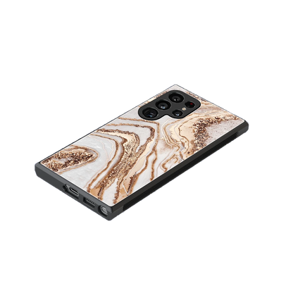 Luxe White stylish phone case for samsung galaxy s24 ultra | glossy glass and slim fit