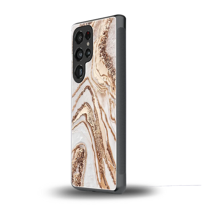 Luxe White samsung galaxy s25 ultra mobile cover | shockproof glass phone case