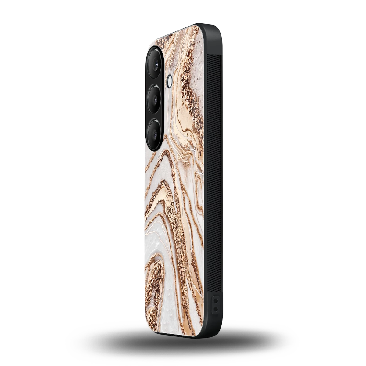 Luxe White samsung galaxy s24 mobile cover | shockproof glass phone case