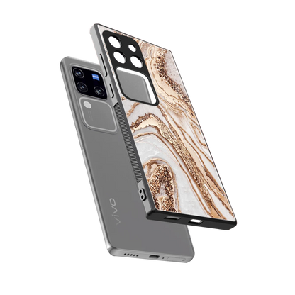 Luxe White sleekvivo v30 pro cover with tempered glass back and TPU edges