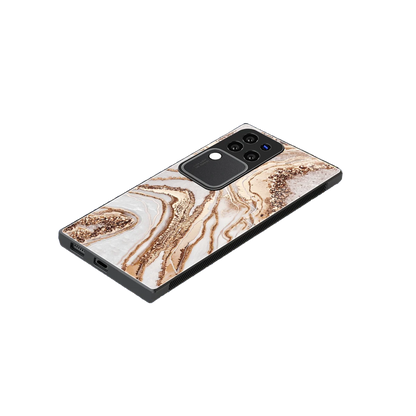 Luxe White stylish phone case forvivo v30 pro | glossy glass and slim fit