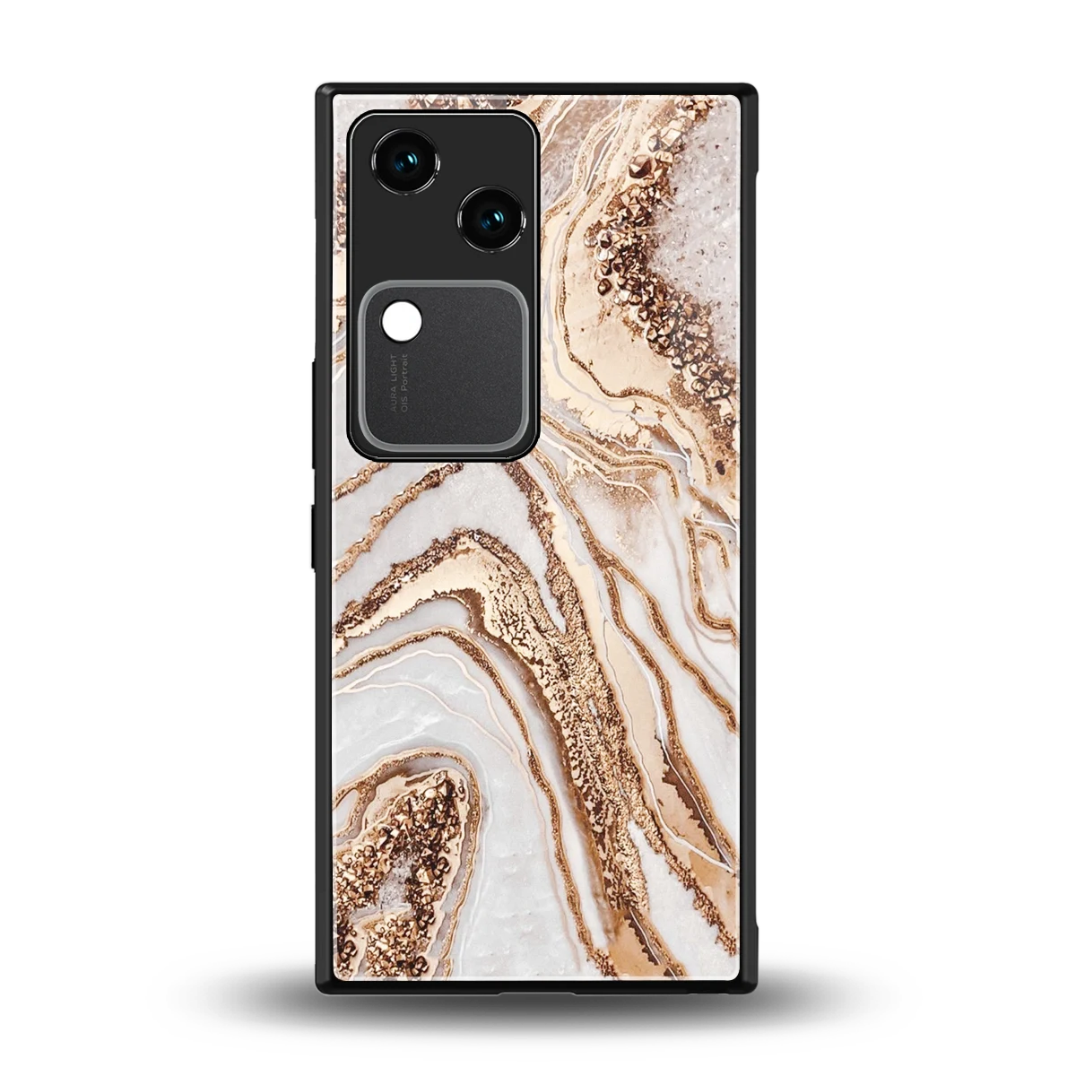 Luxe White back phone cover | glass case for vivo v30