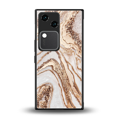 Luxe White back phone cover | glass case for vivo v30
