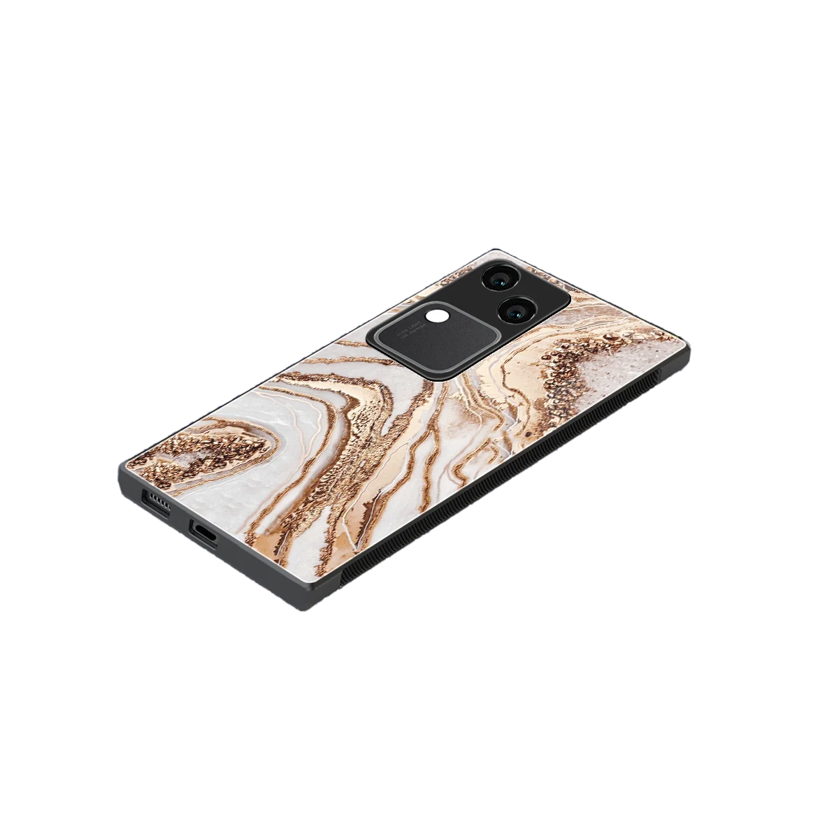 Luxe White stylish phone case for vivo v30 | glossy glass and slim fit
