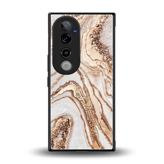 Luxe White back phone cover | glass case for vivo v40 pro