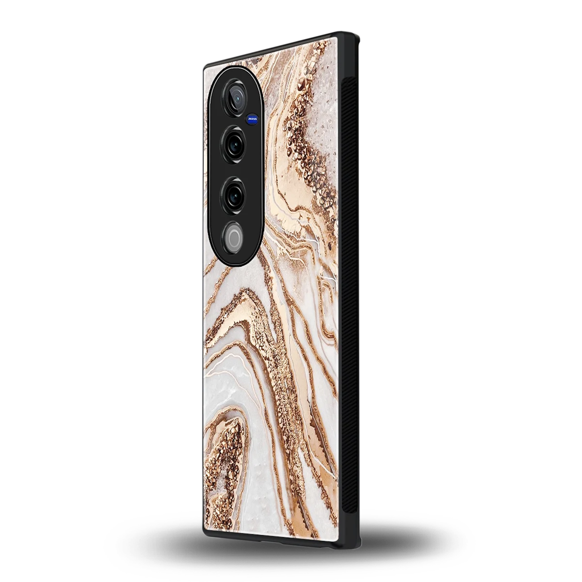 Luxe White vivo v40 pro mobile cover | shockproof glass phone case