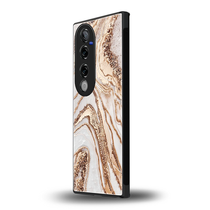 Luxe White vivo v40 pro mobile cover | shockproof glass phone case