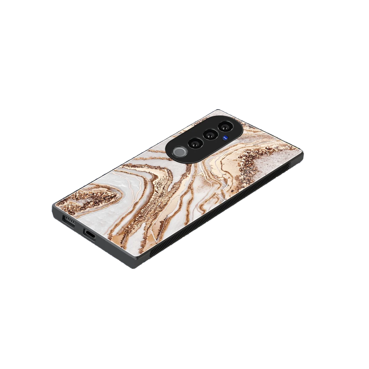 Luxe White stylish phone case for vivo v40 pro | glossy glass and slim fit