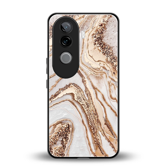 Luxe White back phone cover | glass case for vivo v40e