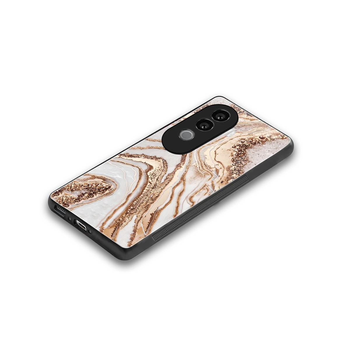 Luxe White stylish phone case for vivo v40e | glossy glass and slim fit