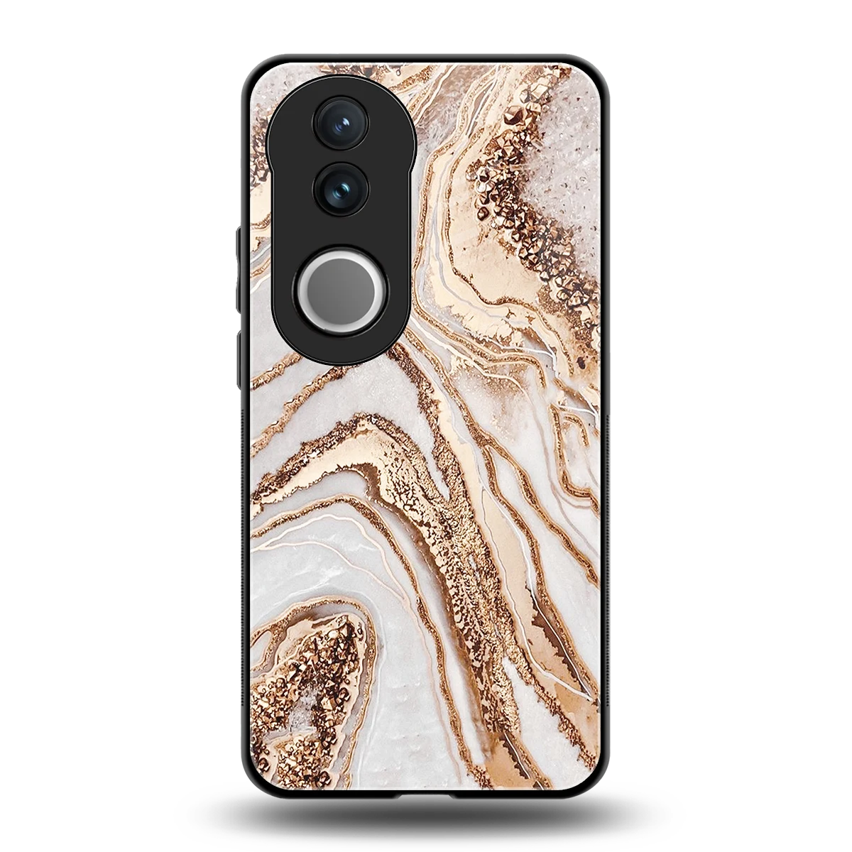 Luxe White back phone cover | glass case for vivo v50