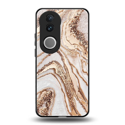 Luxe White back phone cover | glass case for vivo v50