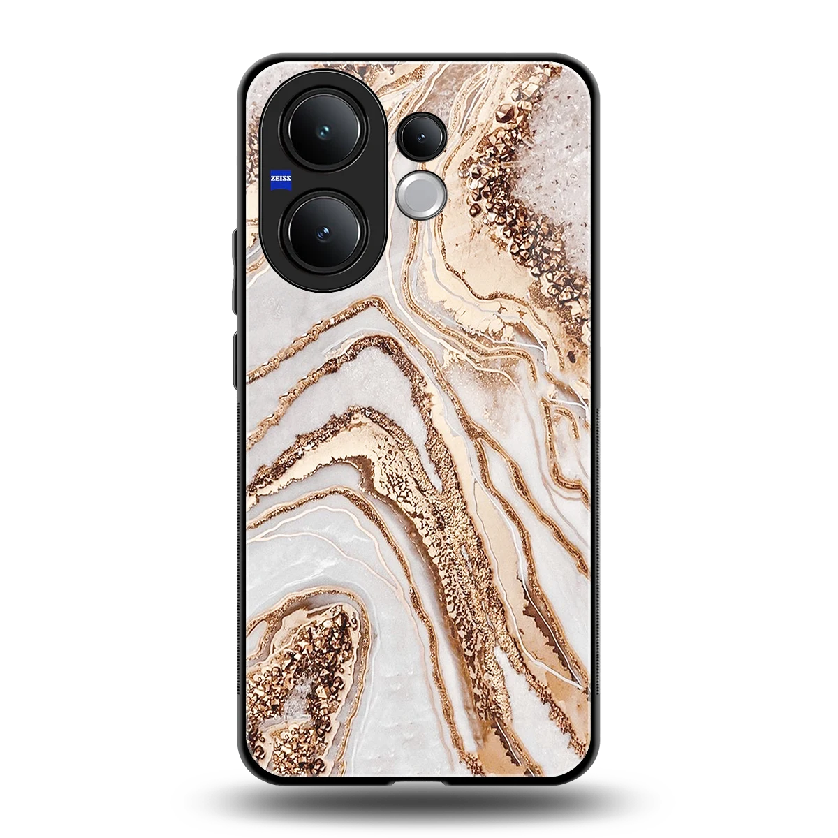 Luxe White back phone cover | glass case for vivo v60