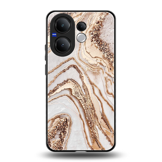 Luxe White back phone cover | glass case for vivo v60