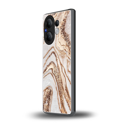 Luxe White vivo v60 mobile cover | shockproof glass phone case