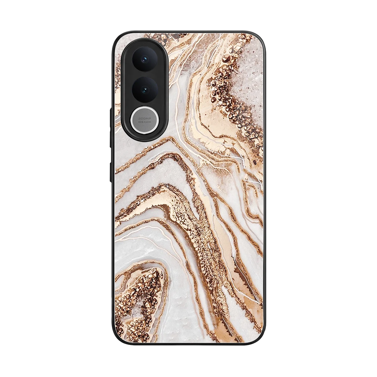 Luxe White back phone cover | glass case for vivo v70 fe