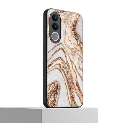 Luxe White vivo v70 fe mobile cover | shockproof glass phone case