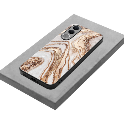 Luxe White stylish phone case for vivo v70 fe | glossy glass and slim fit