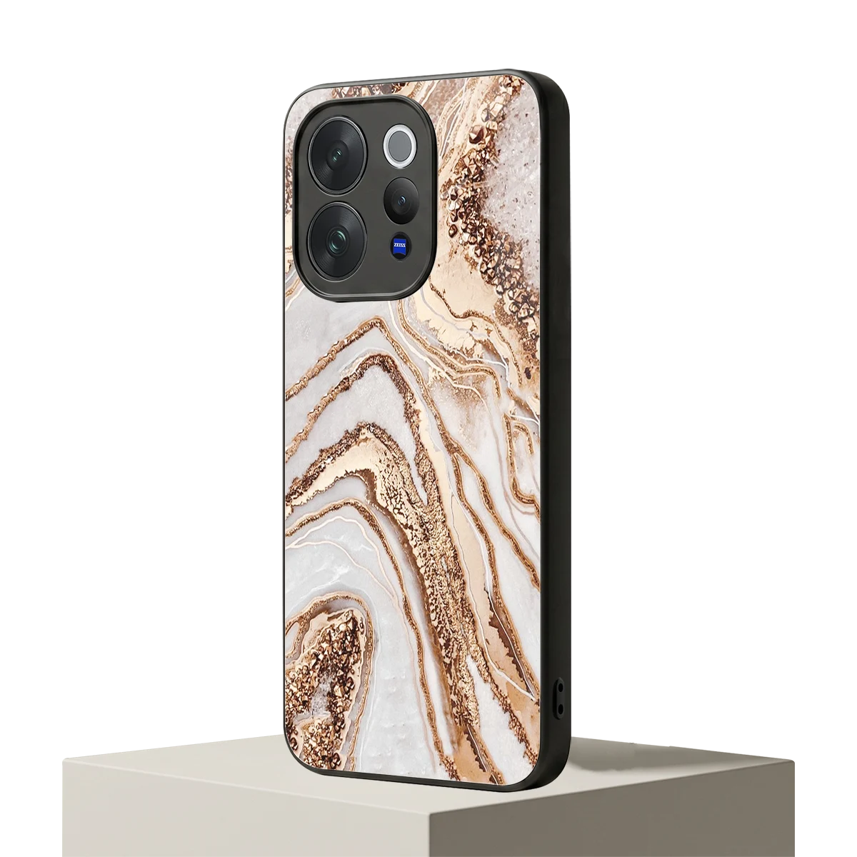 Luxe White vivo v70 mobile cover | shockproof glass phone case