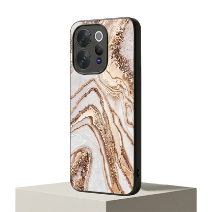 Luxe White vivo v70 elite mobile cover | shockproof glass phone case