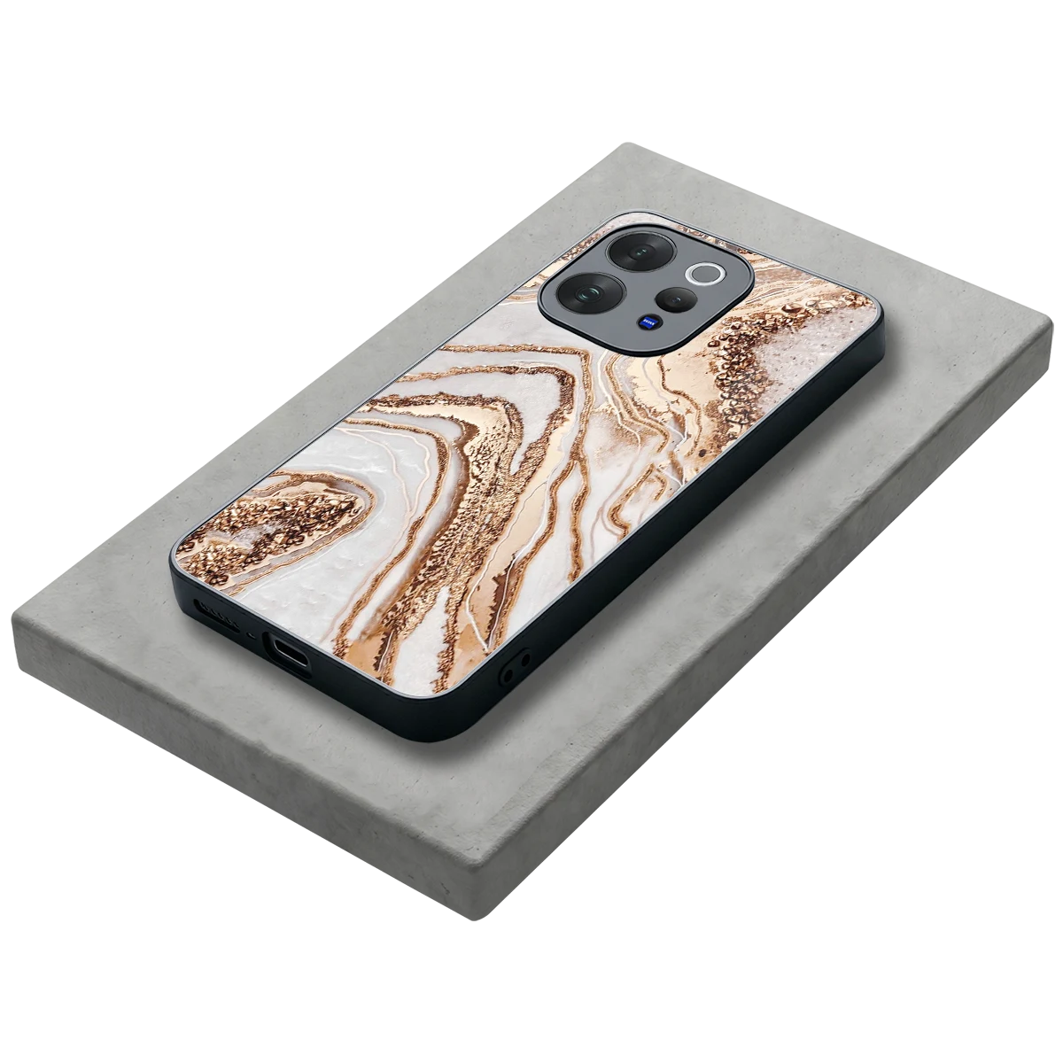 Luxe White stylish phone case for vivo v70 elite | glossy glass and slim fit