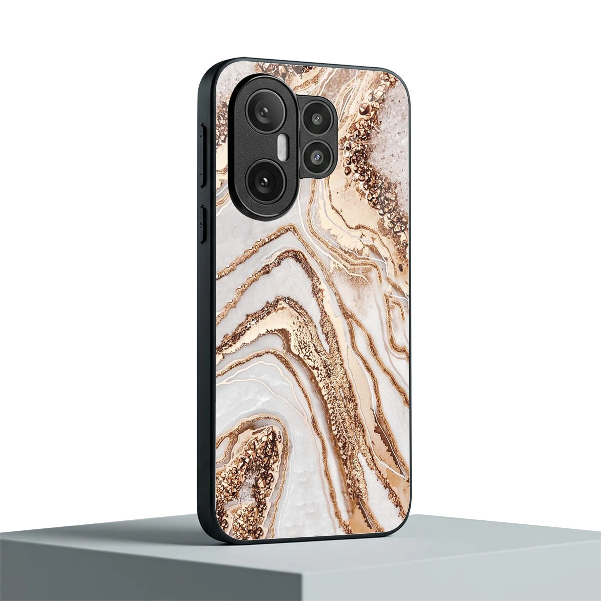 Luxe White vivo x200 fe mobile cover | shockproof glass phone case