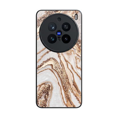 Luxe White back phone cover | glass case for vivo x200 pro