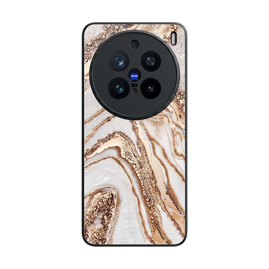 Luxe White back phone cover | glass case for vivo x200 pro